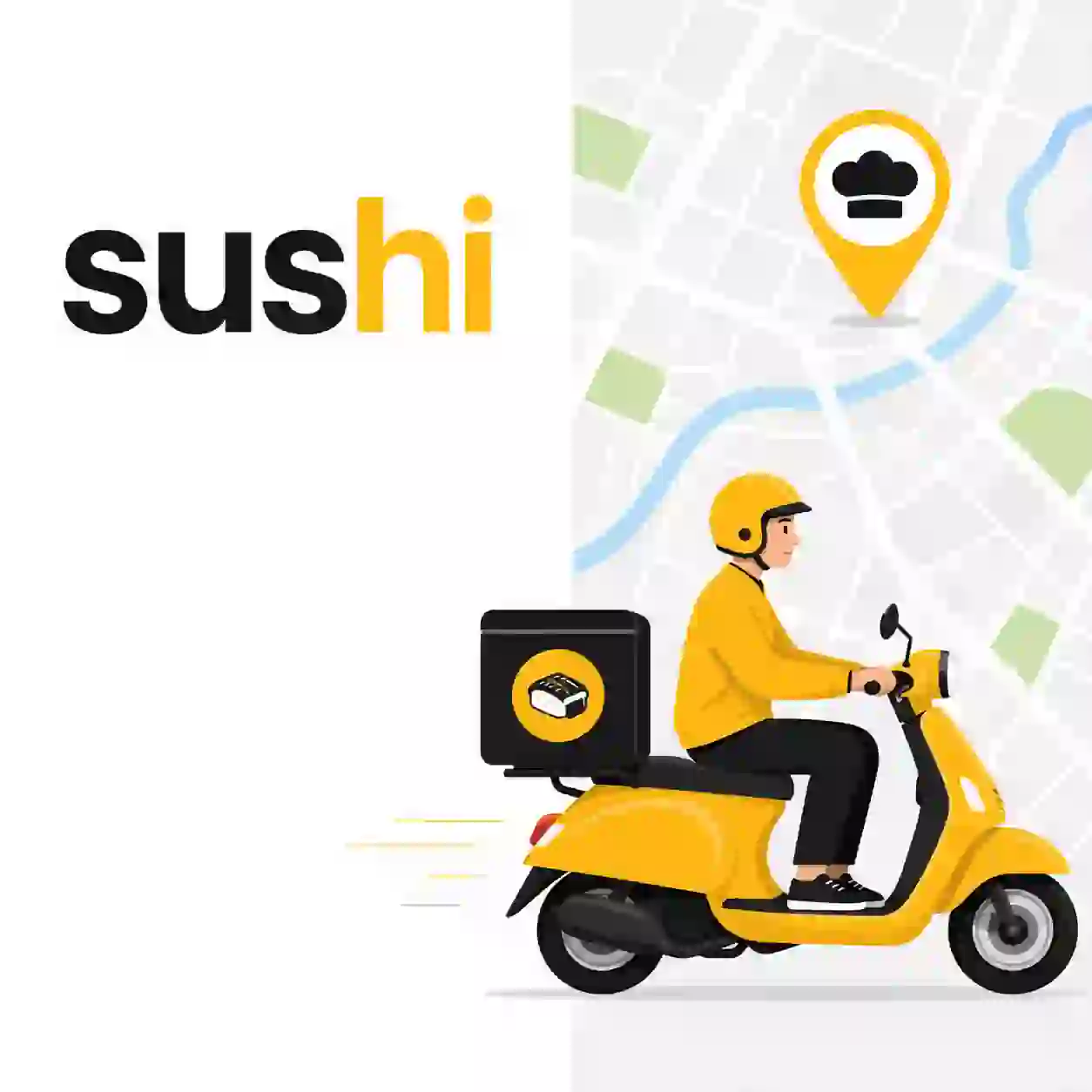 Mapa de cobertura para pedir sushi