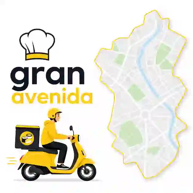 Mapa de Gran Avenida con servicio de delivery